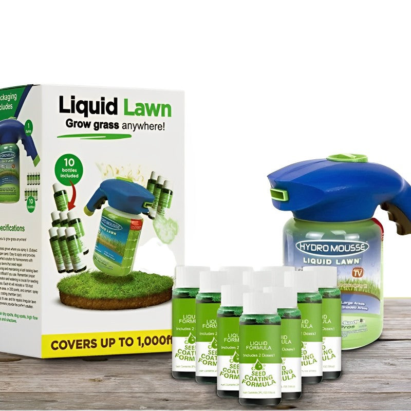 Vloeibaar Gazon Hydro Mousse Spray - Graszaad Spray - Eenvoudig Aan te Brengen voor Kale Plekken & Drukbelopen Gazons