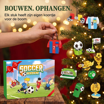 Voetbal Adventskalender, 600 Stukjes Bouwsels om in de Kerstboom te Hangen
