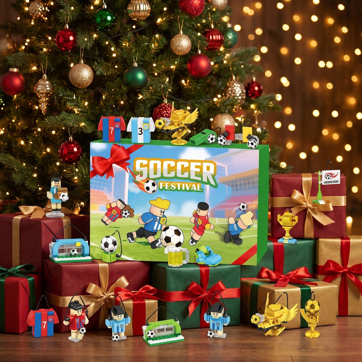 Voetbal Adventskalender, 600 Stukjes Bouwsels om in de Kerstboom te Hangen