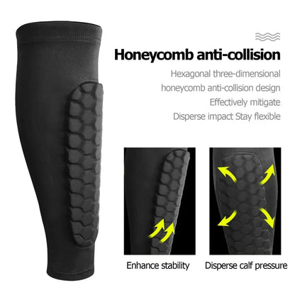 Voetbalscheenbeschermers - Honingraatdesign, elastische compressiekousen