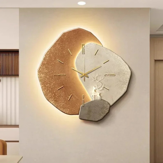 Wandklok - Natuurlijke elegantie met zacht ledlicht
