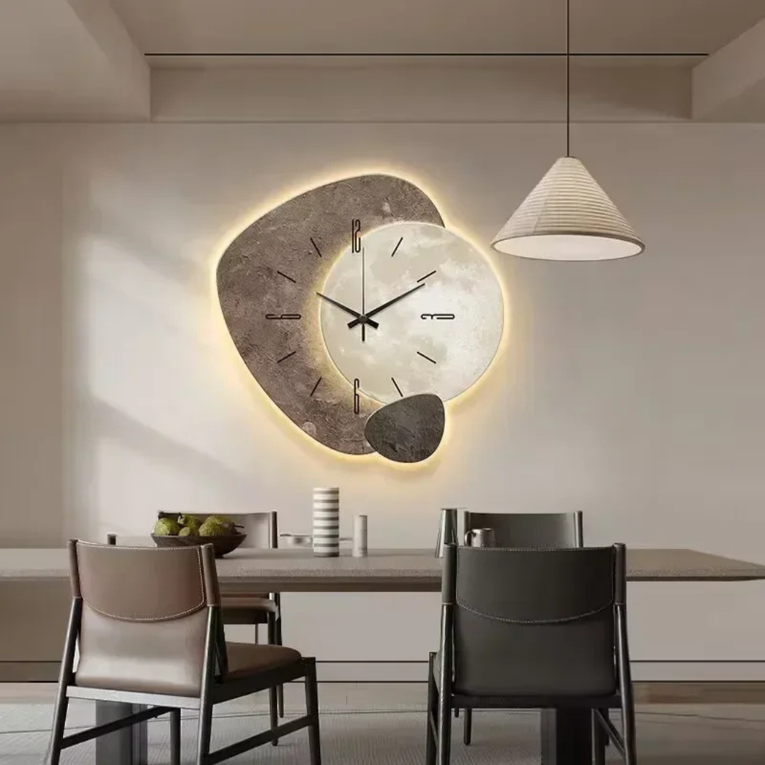Wandklok - Natuurlijke elegantie met zacht ledlicht
