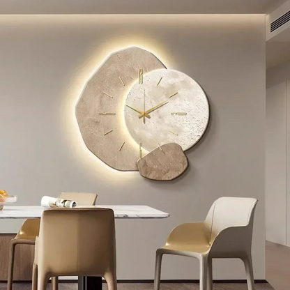 Wandklok - Natuurlijke elegantie met zacht ledlicht