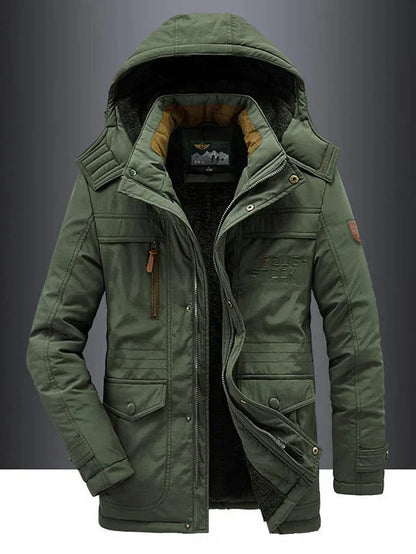 Warme en elegante militaire herenparka – Winterjas met bontgevoerde capuchon