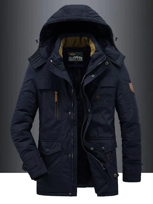 Warme en elegante militaire herenparka – Winterjas met bontgevoerde capuchon