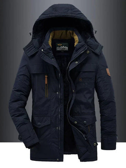 Warme en elegante militaire herenparka – Winterjas met bontgevoerde capuchon