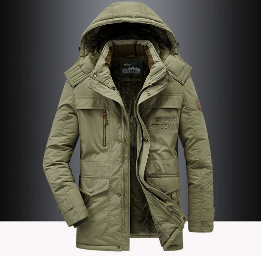 Warme en elegante militaire herenparka – Winterjas met bontgevoerde capuchon