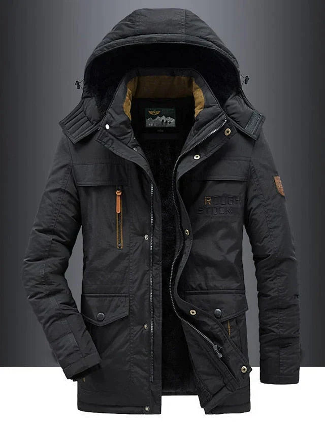 Warme en elegante militaire herenparka – Winterjas met bontgevoerde capuchon