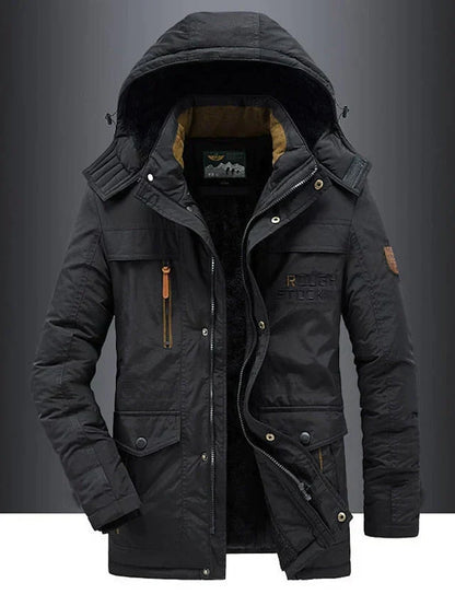 Warme en elegante militaire herenparka – Winterjas met bontgevoerde capuchon