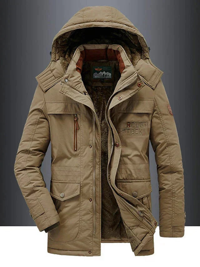 Warme en elegante militaire herenparka – Winterjas met bontgevoerde capuchon