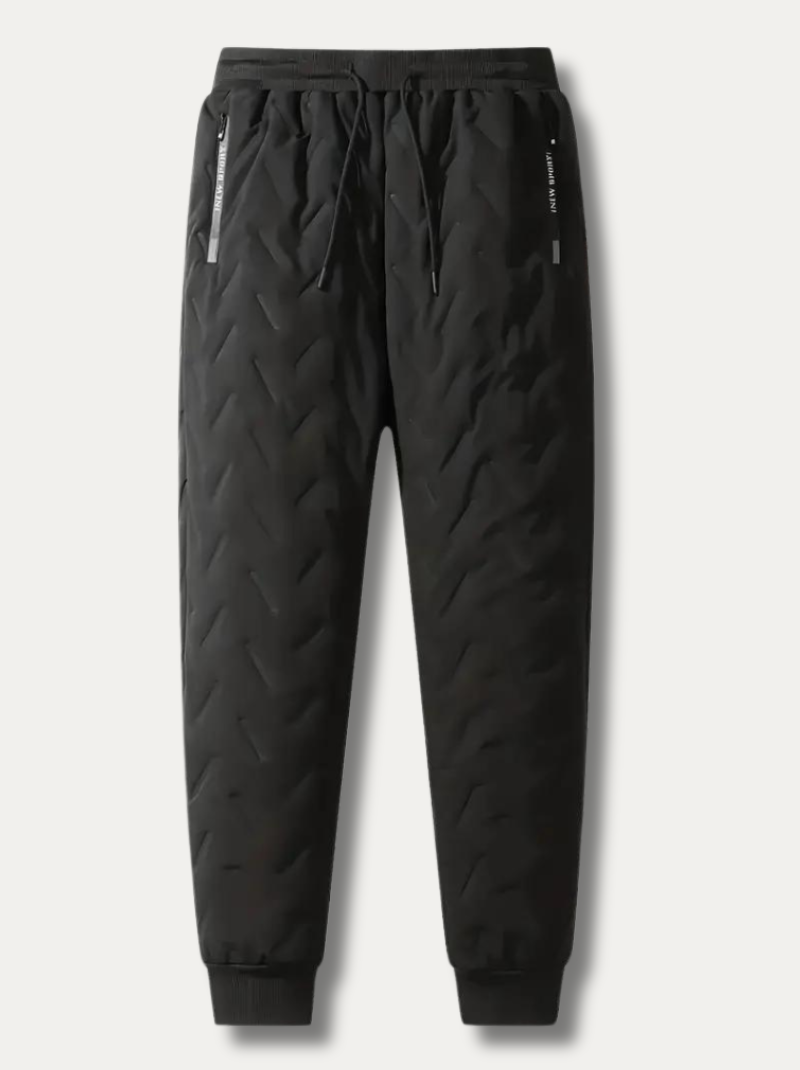 Warme fleece joggingbroek met ritssluiting voor heren