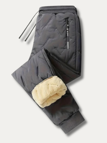 Warme fleece joggingbroek met ritssluiting voor heren