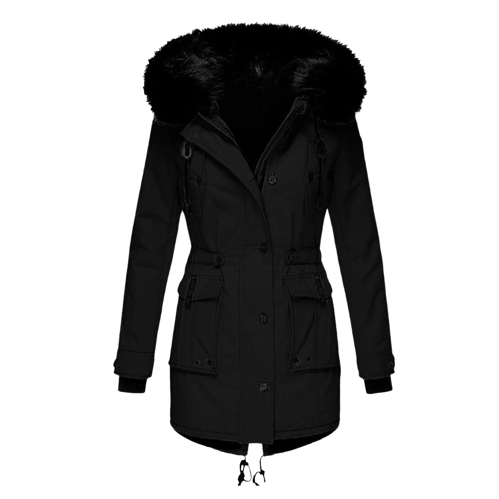 Warme winterjas met capuchon voor dames