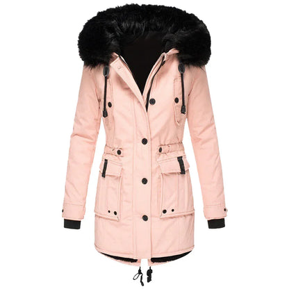 Warme winterjas met capuchon voor dames