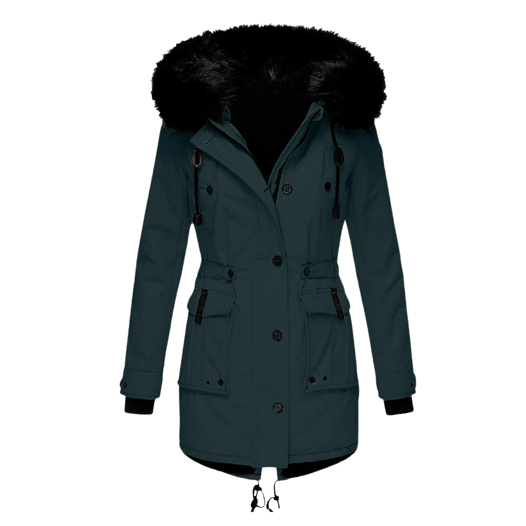 Warme winterjas met capuchon voor dames