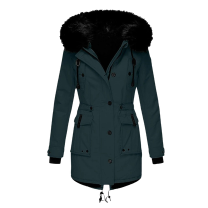 Warme winterjas met capuchon voor dames