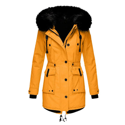Warme winterjas met capuchon voor dames