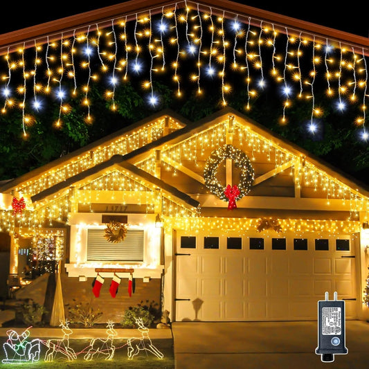 Warmwitte LED-tuinverlichting – IP44 waterdicht lichtgordijn voor buiten, bruiloften en feesten
