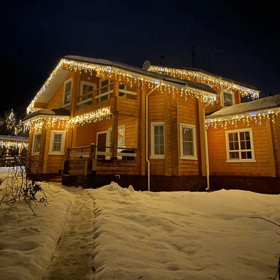 Warmwitte LED-tuinverlichting – IP44 waterdicht lichtgordijn voor buiten, bruiloften en feesten