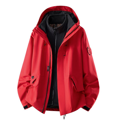 Waterdichte 3-in-1 outdoorjas voor dames met uitneembare fleece binnenlaag en zakken