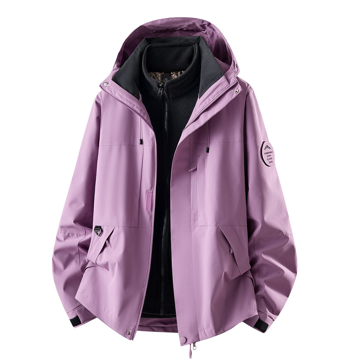 Waterdichte 3-in-1 outdoorjas voor dames met uitneembare fleece binnenlaag en zakken