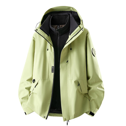 Waterdichte 3-in-1 outdoorjas voor dames met uitneembare fleece binnenlaag en zakken