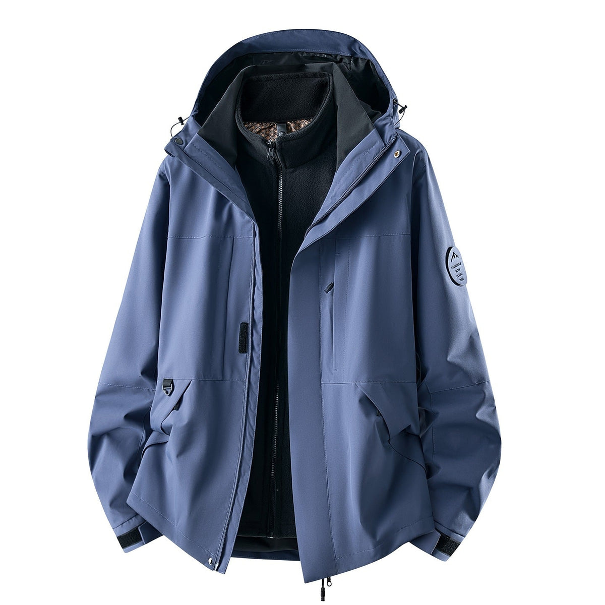 Waterdichte 3-in-1 outdoorjas voor dames met uitneembare fleece binnenlaag en zakken