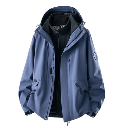 Waterdichte 3-in-1 outdoorjas voor dames met uitneembare fleece binnenlaag en zakken