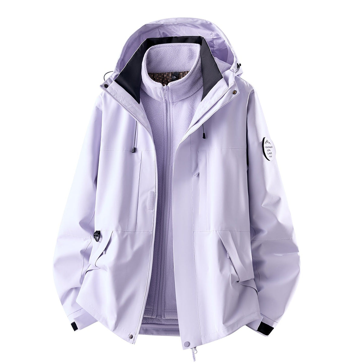 Waterdichte 3-in-1 outdoorjas voor dames met uitneembare fleece binnenlaag en zakken
