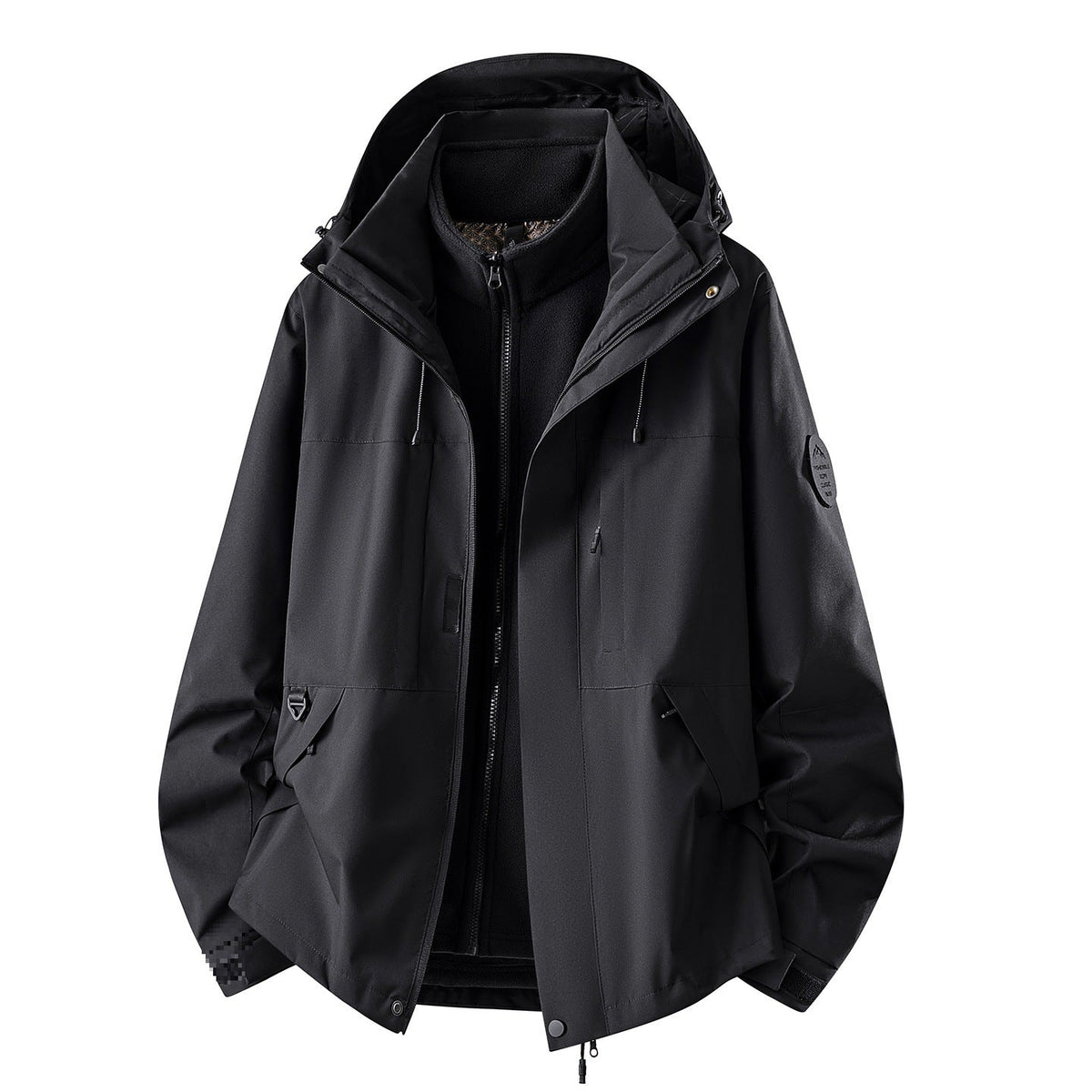 Waterdichte 3-in-1 outdoorjas voor dames met uitneembare fleece binnenlaag en zakken