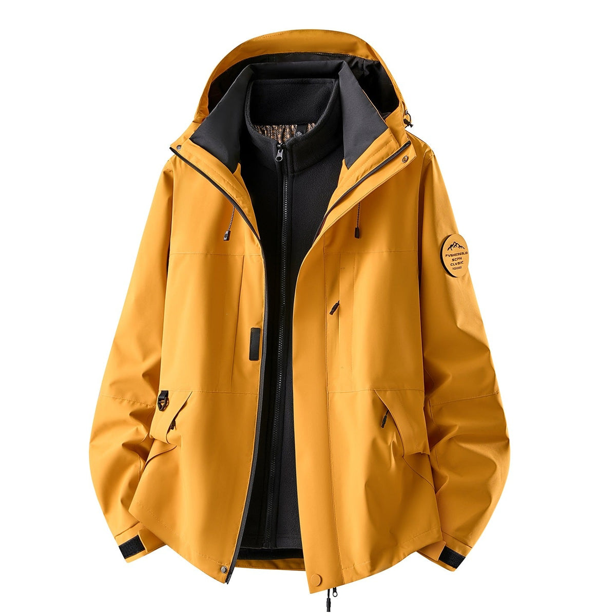Waterdichte 3-in-1 outdoorjas voor dames met uitneembare fleece binnenlaag en zakken