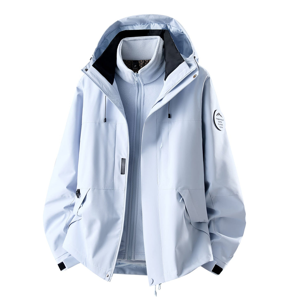 Waterdichte 3-in-1 outdoorjas voor dames met uitneembare fleece binnenlaag en zakken