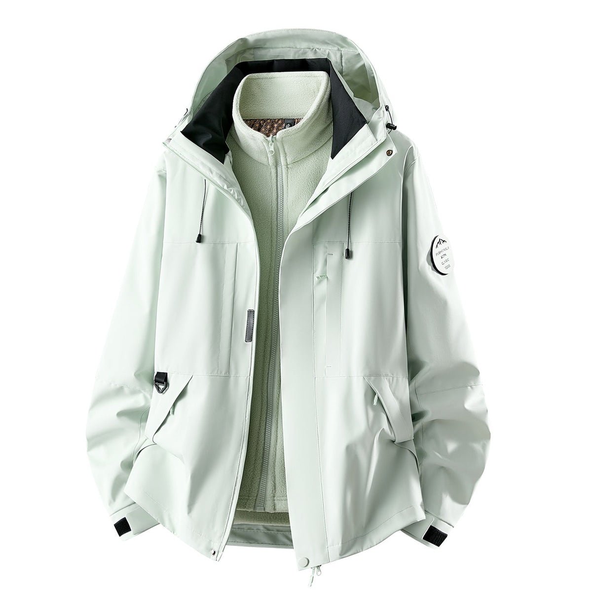 Waterdichte 3-in-1 outdoorjas voor dames met uitneembare fleece binnenlaag en zakken