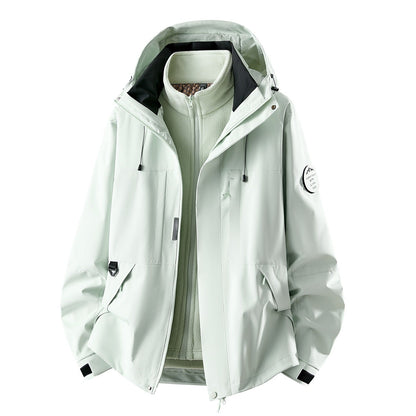 Waterdichte 3-in-1 outdoorjas voor dames met uitneembare fleece binnenlaag en zakken