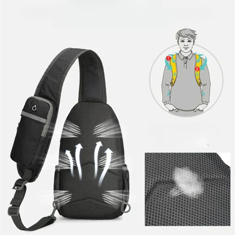 Waterdichte antidiefstal schouderrugzak met meerdere vakken – Lichtgewicht crossbody reistas