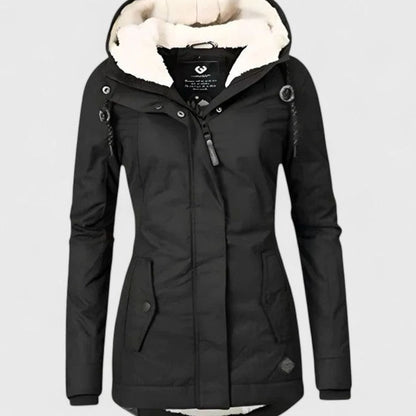Waterdichte dameswinterjas met fleecevoering en capuchon