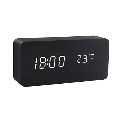 Wekker in Houtdesign met Led-display