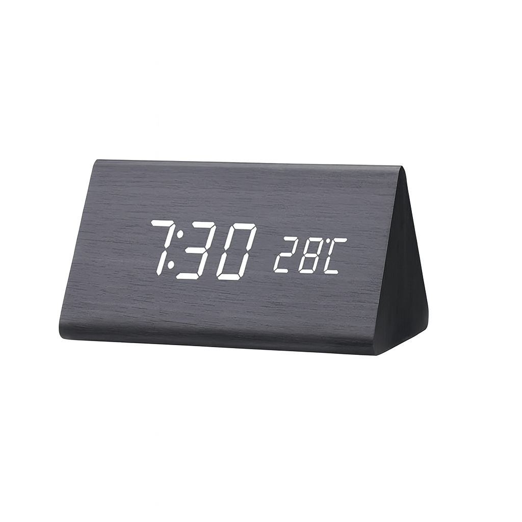 Wekker in Houtdesign met Led-display