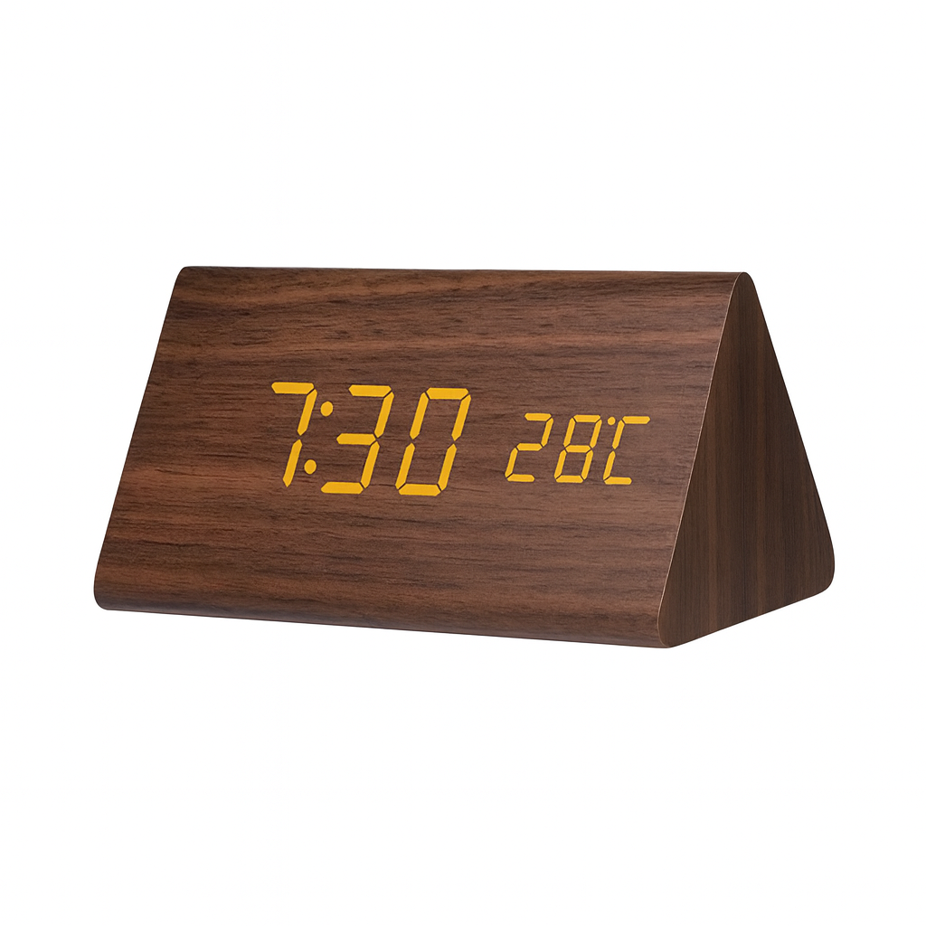 Wekker in Houtdesign met Led-display