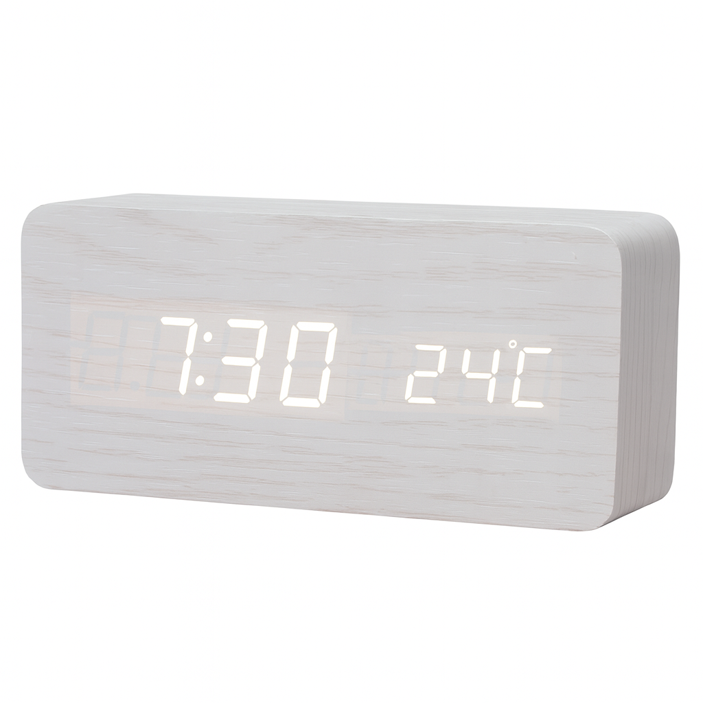 Wekker in Houtdesign met Led-display