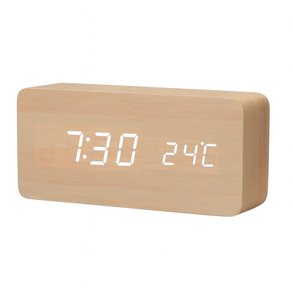 Wekker in Houtdesign met Led-display