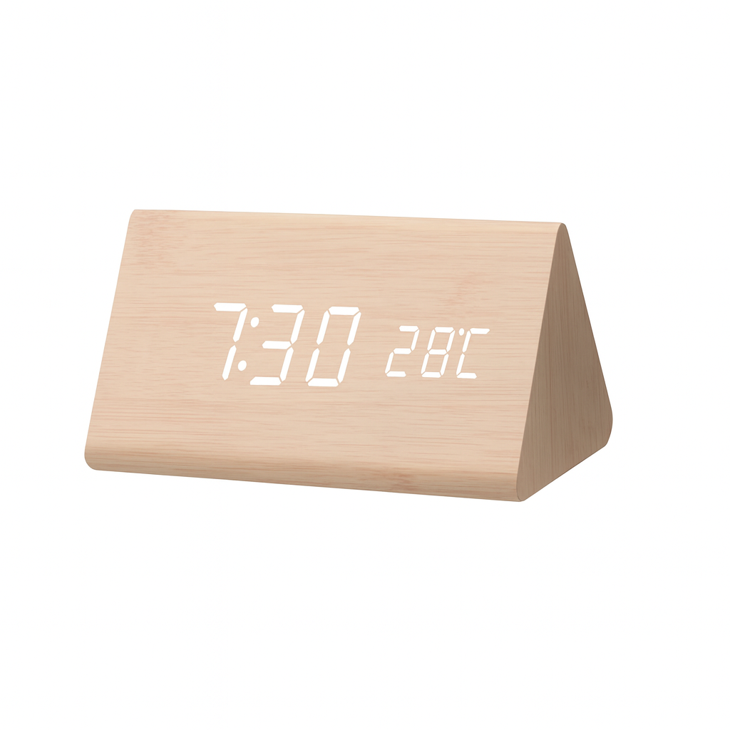 Wekker in Houtdesign met Led-display