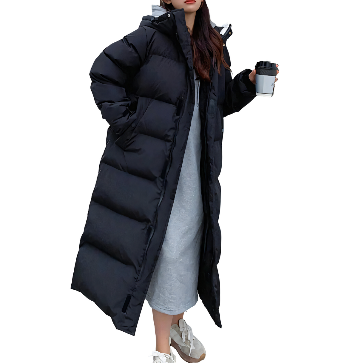 Windafstotende lange donsjas
