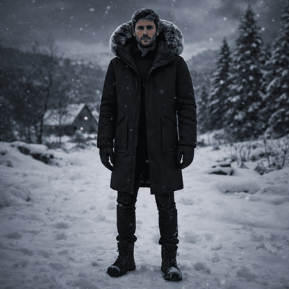 Winddichte winterparka voor heren met warme thermische voering en weerbestendige bescherming