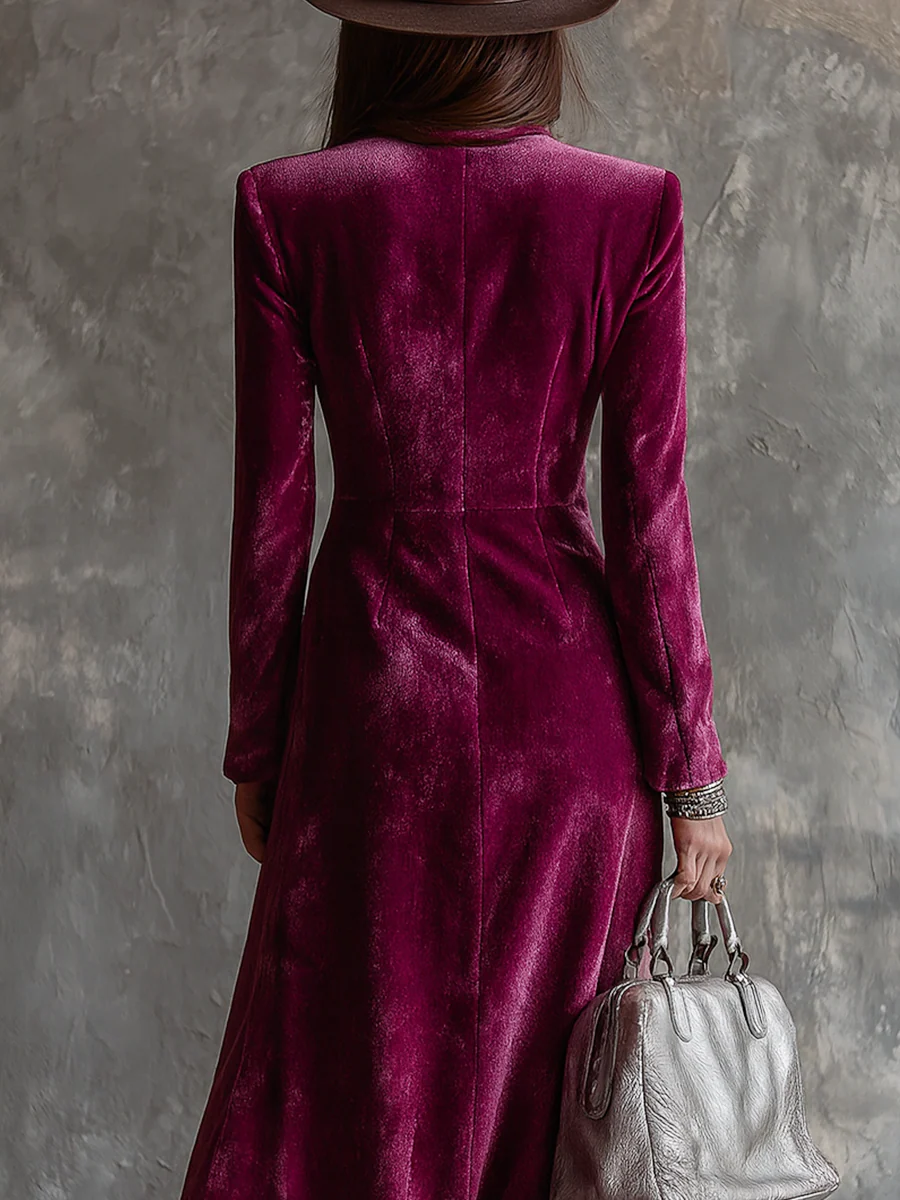 Image of Yara | Dames V-hals Midi Jurk
