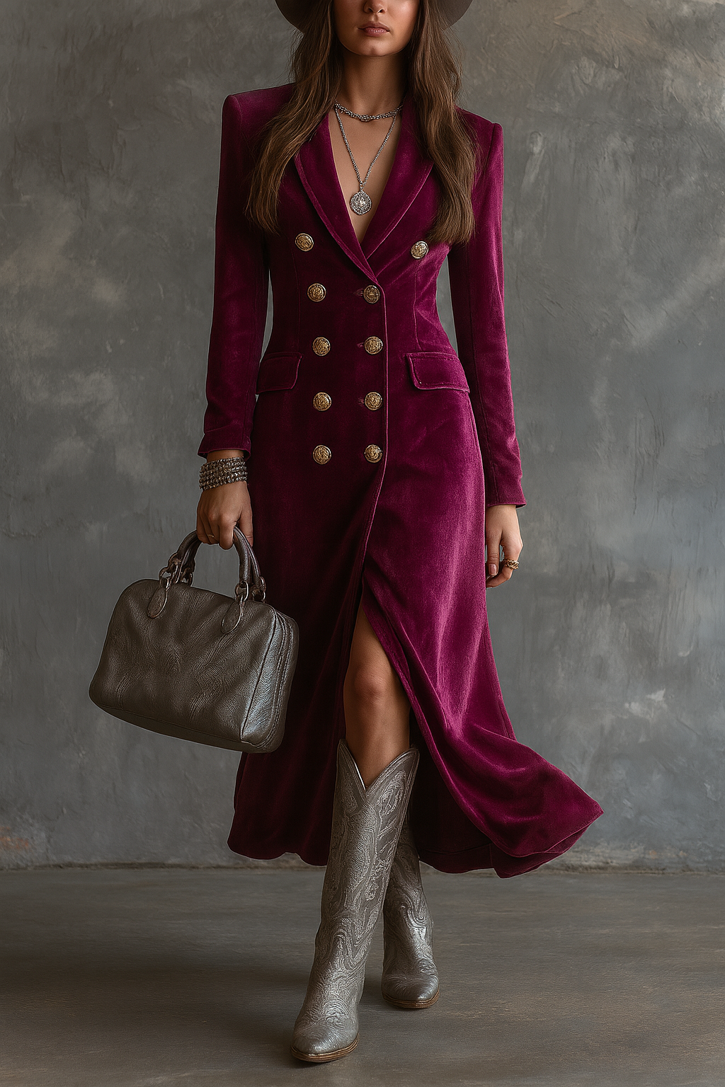 Image of Yara | Dames V-hals Midi Jurk