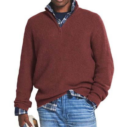 Zakelijke herentrui van kasjmier met rits - Slim fit