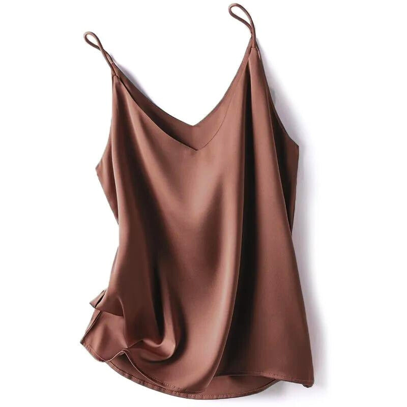 Zijdezacht camisole topje voor dames voor elegante laagjes