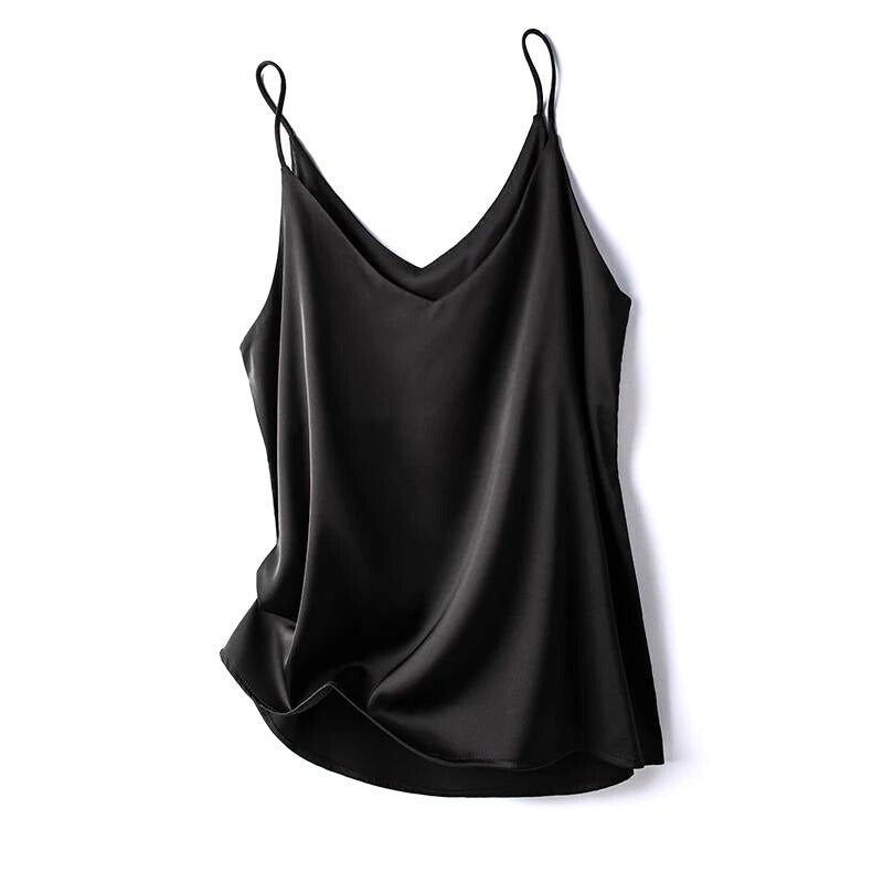 Zijdezacht camisole topje voor dames voor elegante laagjes